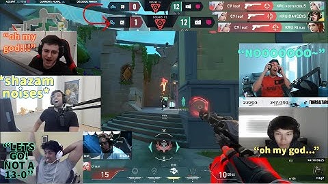 Streamers reacting to C9 Leaf clutching a 1v3 avoiding a 13-0 by KRU |  C9 vs KRU ( LCQ Upper Final)