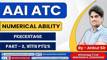 AAI ATC QUANT PREPARATION BY ANKUR SIR || PERCENTAGE PART - 2 ||  AAI ATC ONLINE COACHING ||