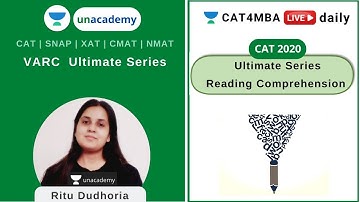 VARC Ultimate Series- Reading Comprehension | Unacademy CAT4MBA l Ritu Dudhoria
