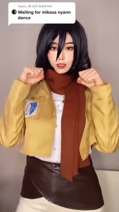 Cosplay Mikasa wearing a maid costume ! by: @dal_ha