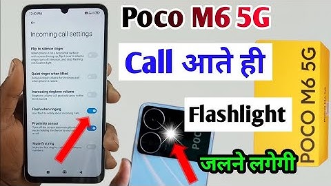 Poco M6 5g incoming call flashlight setting / how to enable incoming call flashlight poco M6 5g