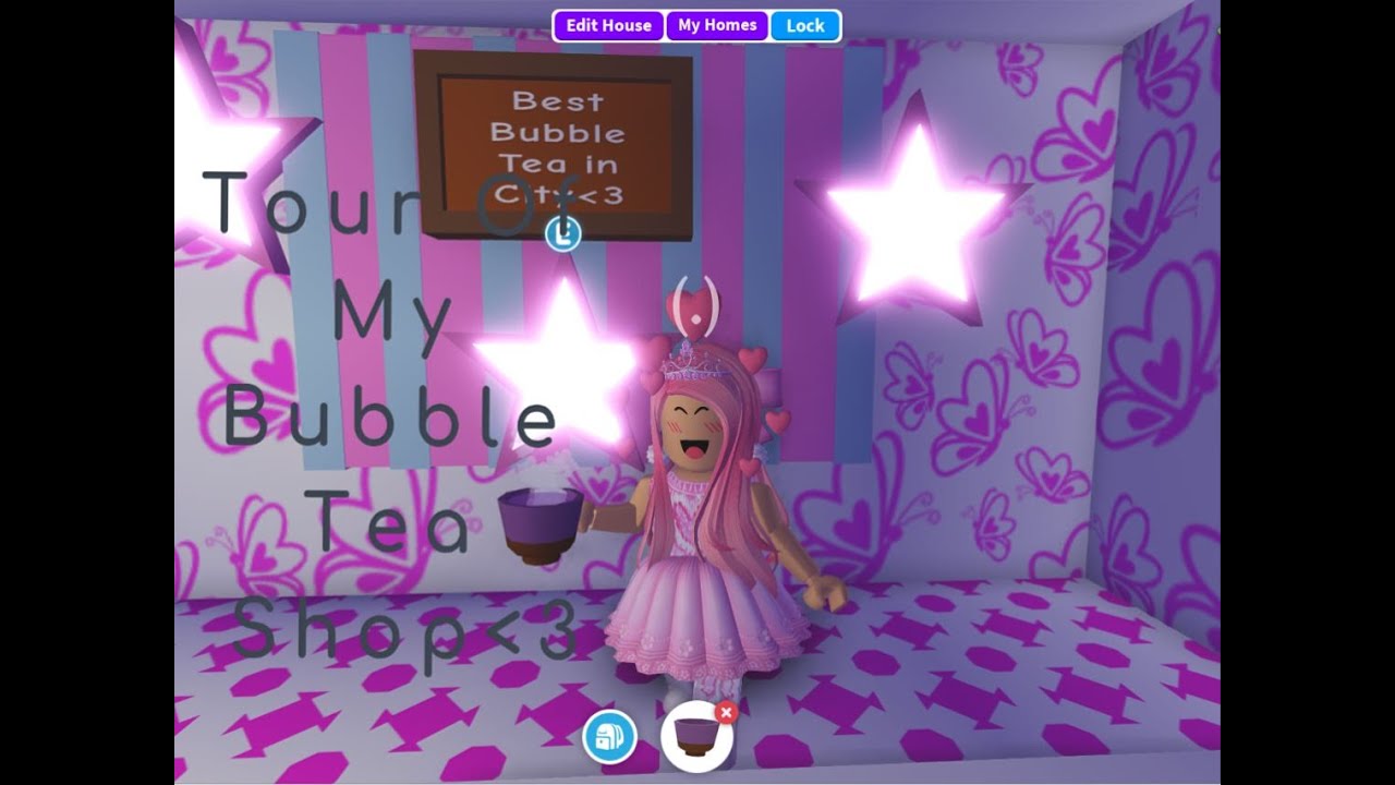 Tour Of My Bubble Tea Shop Inspired By Leah Ashe Roblox Adopt Me Youtube - roblox boba tea
