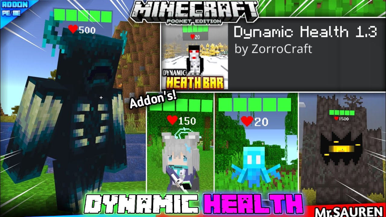 Dynamic Health & Damage Bar V 1.5.9 Mods & Addons Minecraft PE/BE 1.21. ...