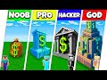 BANK ROBBERY HOUSE BASE BUILD CHALLENGE - Minecraft Battle NOOB vs PRO vs HACKER vs GOD / Animation