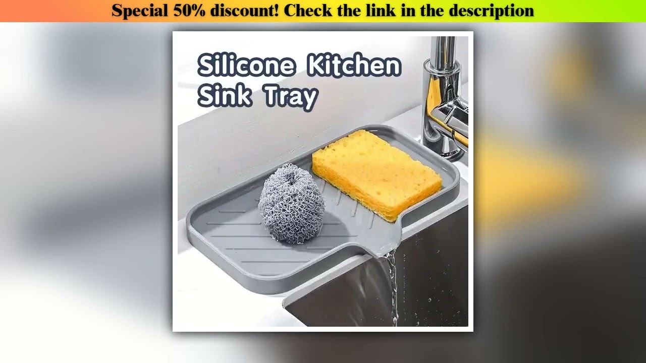 First Look Silicone Faucet Mat Kitchen Sink Tray Soap Dispenser Sponge Drain Pad Sink SplashDrying M