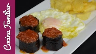 Parcial Prever hoja Receta de morcilla asada con tomate y huevo frito