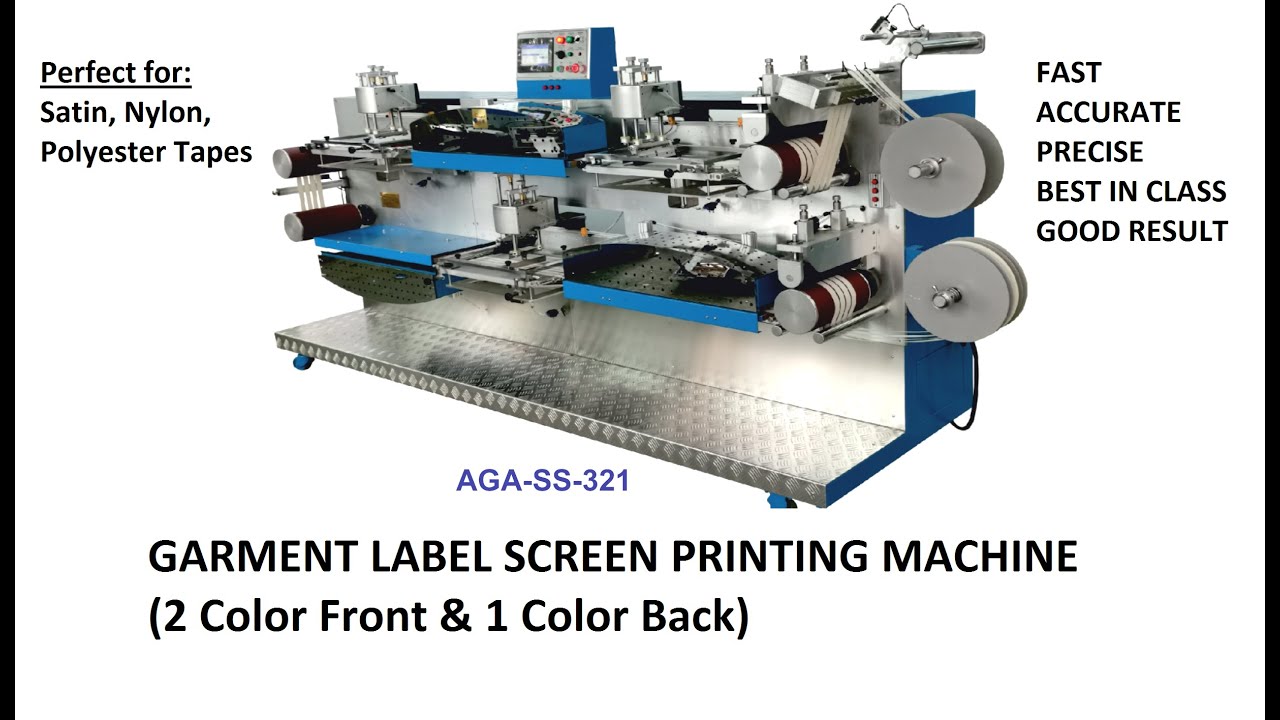 Garment Label Screen Printing Machine 2 Color Front & 1 Color Back