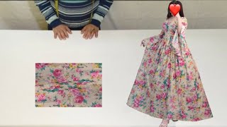 تفصيل وخياطة فستان قندورة بالكشكشة الكم واسع dress cutting and stitching مشروع مربح robe tendance 
