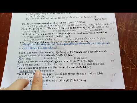 Video Lớp 3: Đề kiểm tra Tiếng việt cuối học kì 1 - youtube