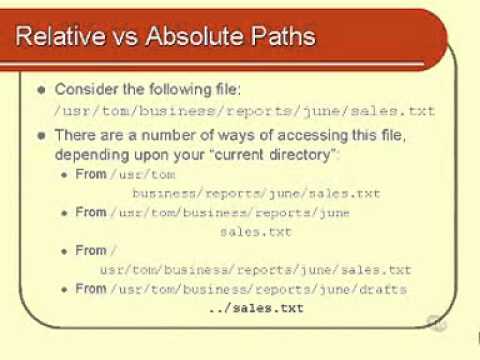 Linux And Unix Basics : Relative Vs Absolute Paths