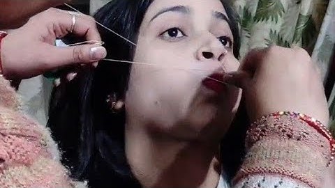 How to do painless threading || Upper lips threading and facial Hair removing Tutorial|| By your own