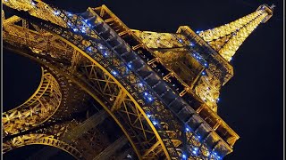 Footage ФУТАЖ 98 la Tour Eiffel, Paris, France (ЭЙФЕЛЕВА БАШНЯ,  НОЧНАЯ ПОДСВЕТКА и МЕРЦАНИЕ)