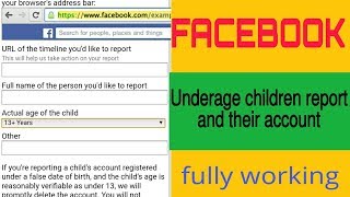 How to report Facebook underage children account full and working tricks
