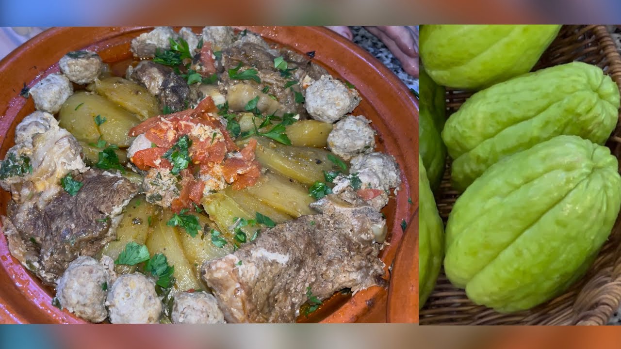 افضل طريقة لطهي الملوخية  | طاجين الملوخية او الزنباع|tadjine chayotes ✨