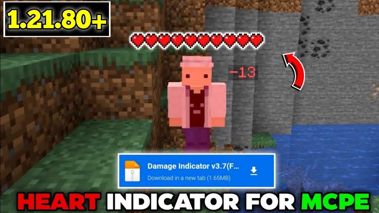 Health Indicator For Minecraft Pe 1.21/1.21.80| Heart Indicator MCPE 1. ...