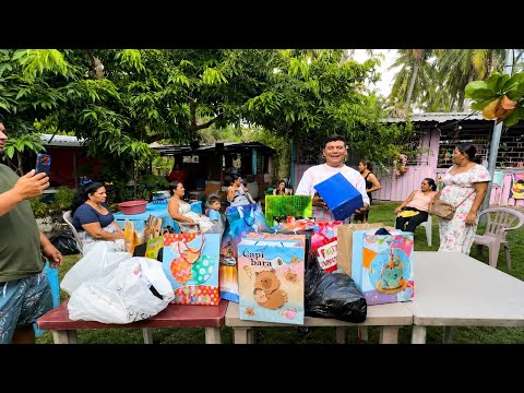 LOOK at all the gifts😍THEY brought the big guy