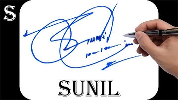 Sunil name signature design - S signature style - How to signature your name