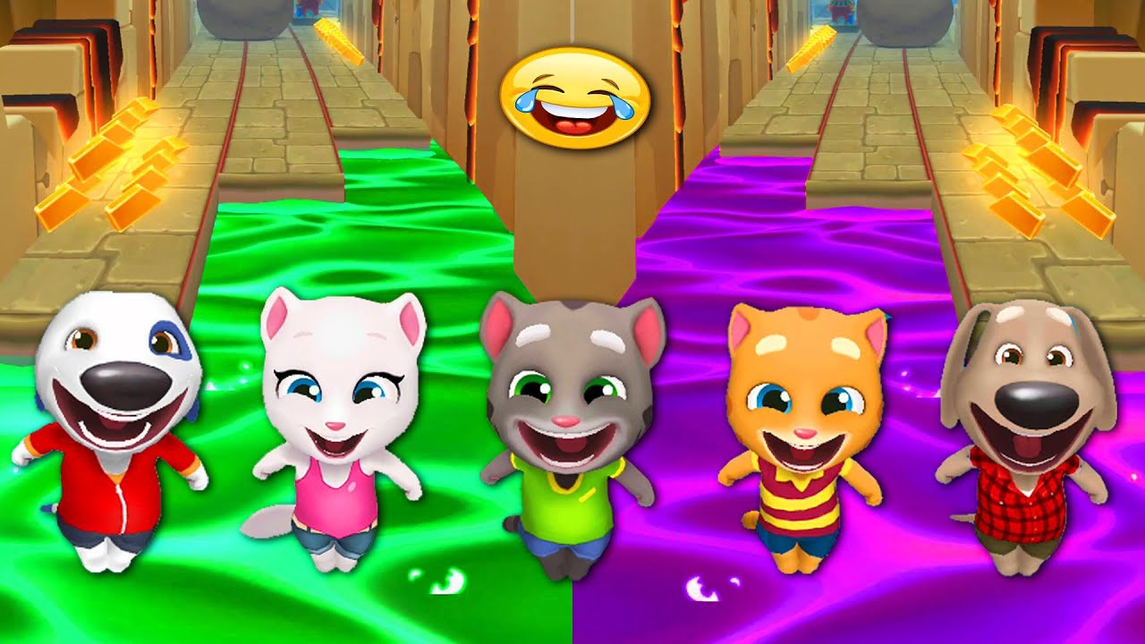 TALKING TOM GOLD RUN - ALL CLASSIC CHARACTER FUSION BLUEBERRY & SLIME DOWN