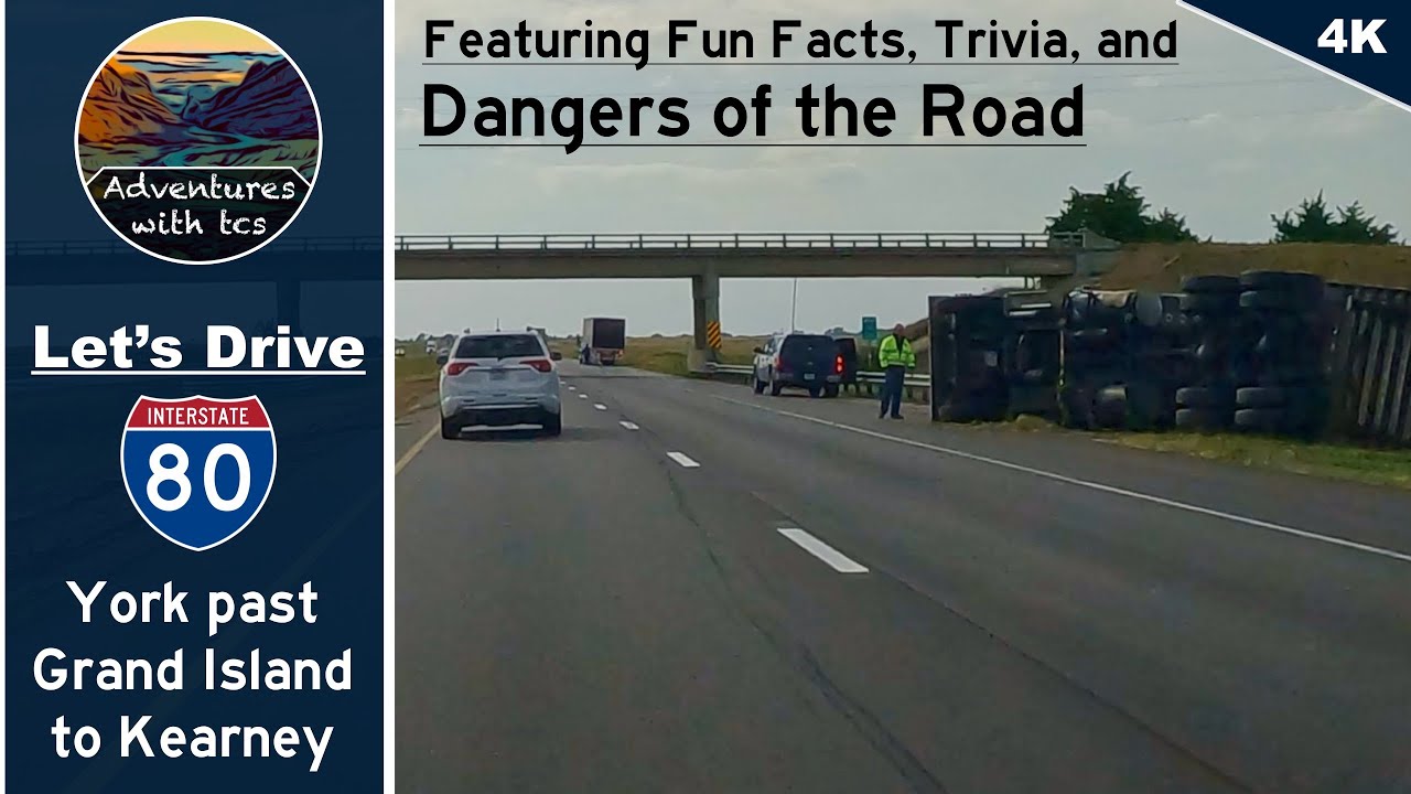 Let’s Drive on West I80 in Nebraska from York past Grand Island and