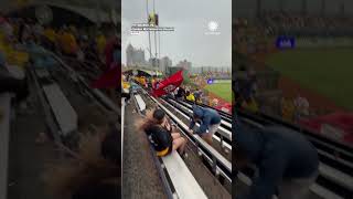 Strong Winds Send Umbrella Flying at Pirates Game