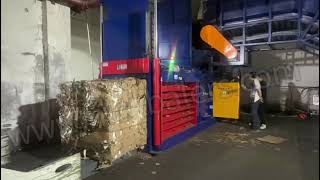 Manual Tie Horizontal Waste Paper Compactor Machine#recycling #baler #baling #wastepaper