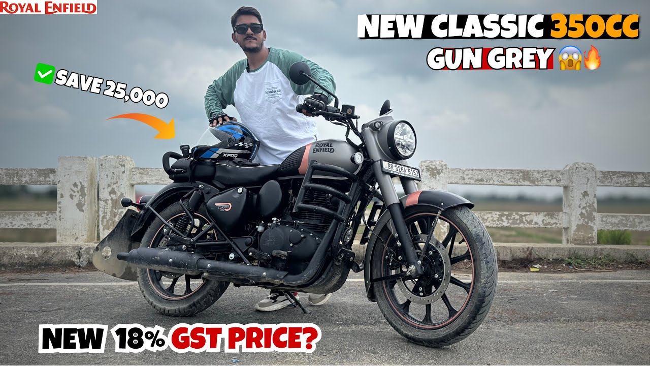 New Royal Enfield Classic 350 Gun Grey|✅New Gst Price, New Updates review @BikesHunt​