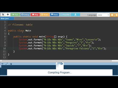 Java Output Lesson 02) Table Format