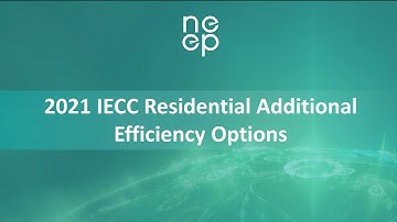 2021 IECC Residential Additional Efficiency Options