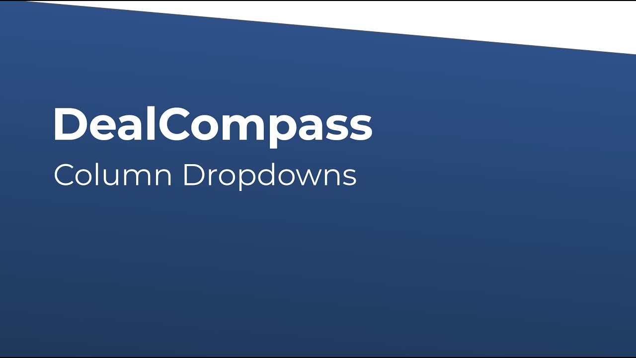 Column Dropdowns - YouTube