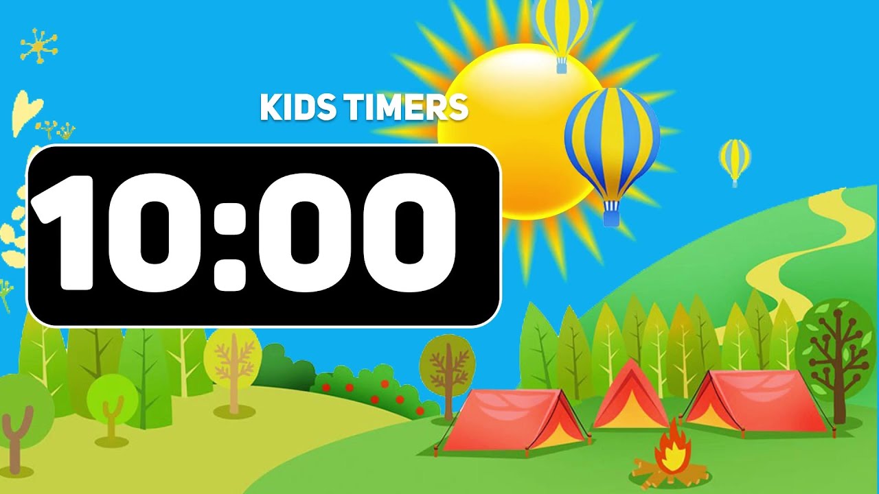 10 MinuteTimer for kids, With Happy Music/ Temporizador de 10 minutos para  niños Con Música Alegre 