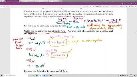 Lecture Video for Logarithmic Functions