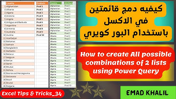 دمج قائمتين بأستخدام البور كويري | Create All Possible Combinations from 2 Lists Using Power Query