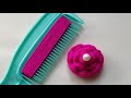 Amazing Woolen Flower making with Hair Comb | Easy Hand Embroidery Flower | Sewing Hack
