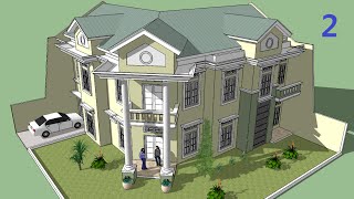 Sketchup tutorial Make a house building Part 2