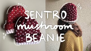mushroom beanie sentro circular knitting machine tutorial + FREE pattern