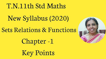 T.N.11th std maths Exercise1.1 Key Points | Relations & Functions  |