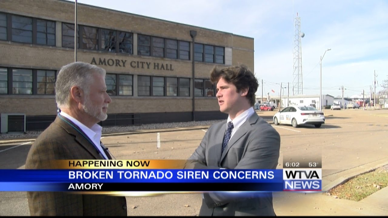 Amory working to repair tornado siren - YouTube