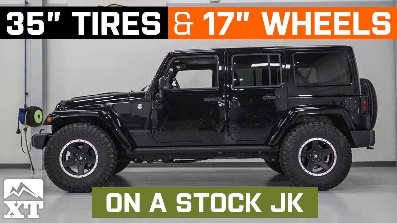 Stock JK Wrangler  | 17X9 Wheels - W&T Fitment - YouTube