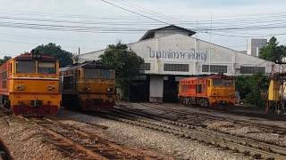 D.4416และ4414 สับเปลี่ยนรถขนหินหน้าโรงรถจักรหาดใหญ่