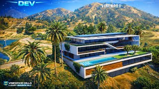 VINEWOOD HILLS LUXURY MANSION MLO 🏡🔥 | Ultra Realistic FiveM House Tour + Interior Showcase | GTA 5 
