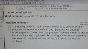 breaking down Common Core Math Standards Top Words CCM42.com