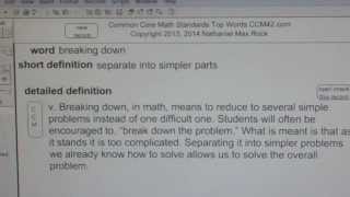 breaking down Common Core Math Standards Top Words CCM42.com