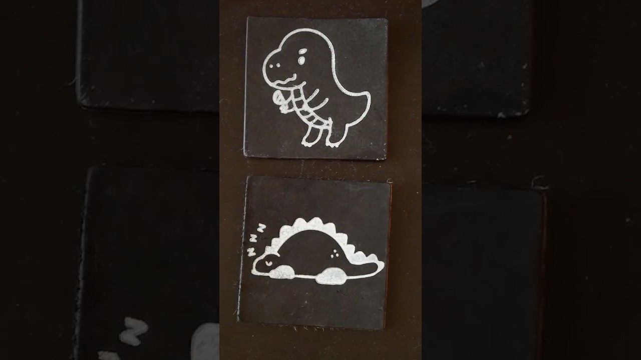 Cute black and white dinosaur coasters