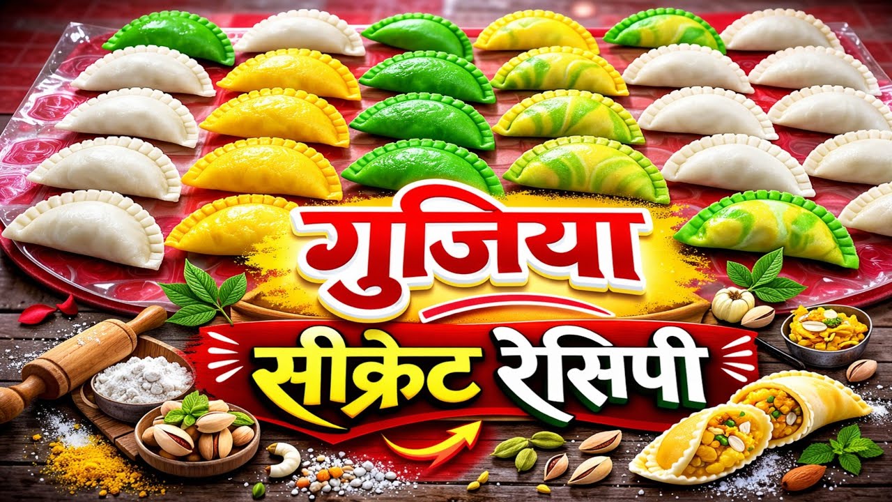 बिना फालतू मेहनत हलवाई | जैसी खस्ता गुजिया गारंटी तलते समय एक भी नहीं फटेगी |GUJIYA RECIPE 