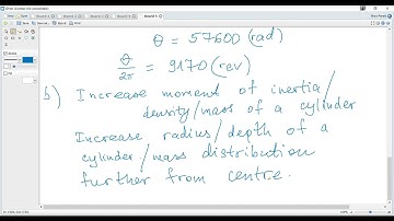 Ex. 4 (N24). IB Physics A4. A flywheel (rotating cylinder). Torque. Moment of inertia. Energy.