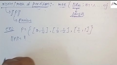 Riemann integration - Partitions and Norm of partitions | Definition with Examples | BMTC-133