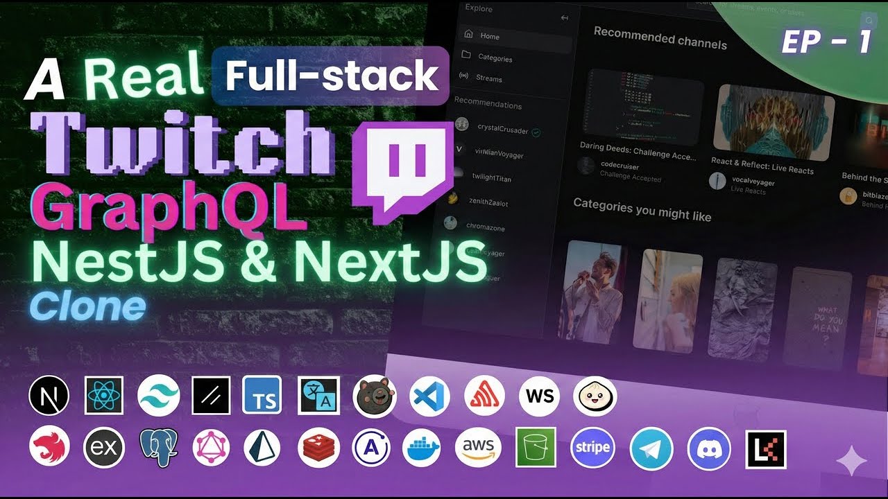 Build a Production-Ready Twitch Clone (Next.js, Nest.js, Express, GraphQL, Prisma, Redis) - Ep 1