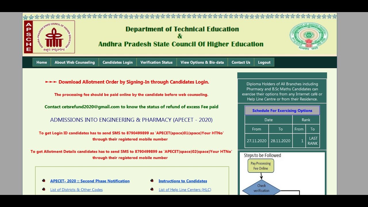 AP ECET  2020  Second Phase Allotment