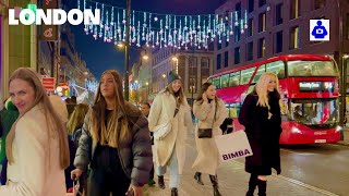 London Best Christmas Lights 2022 ⭐️ Oxford Street Christmas Shopping | London Walking Tour. 4K HDR