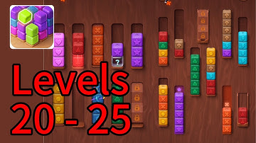 Colorwood Sort - Cube Puzzle - Gameplay Walkthrough Levels 20 - 25 ( iOS, Android